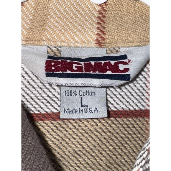 Vintage Distressed 70s Big Mac Flannel Button Up Shirt Adult Size Large MiUSA - Picture 3 of 16